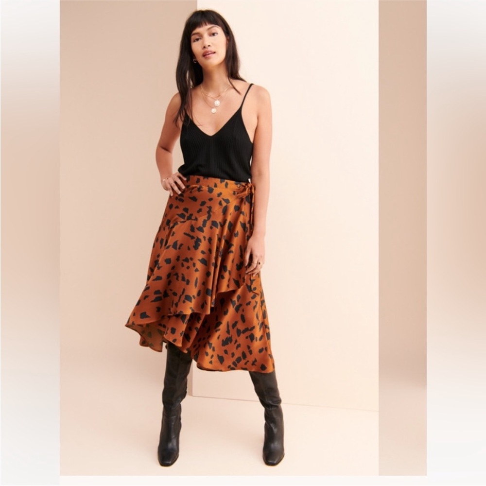 Anthropologie X COOPER ST WILD CAT WRAP SKIRT